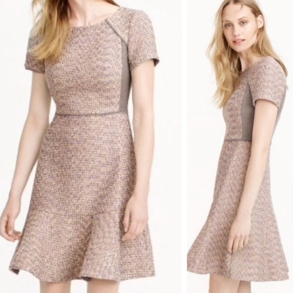 J. CREW Metallic Mixed Tweed Fit & Flare Dress Sparkle Size 4 Business Event - Picture 1 of 10